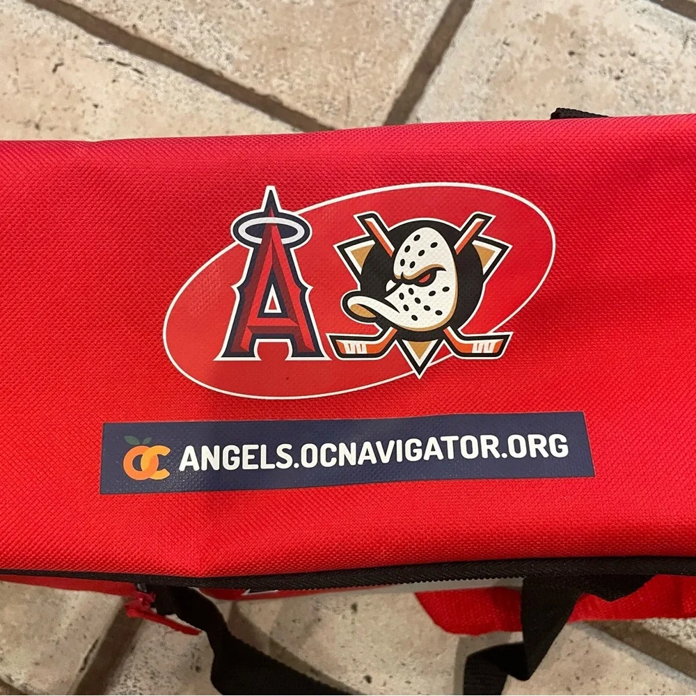 NEW Red MLB Los Angeles Angels & Anaheim Ducks Cooler Duffel Bag NWOT